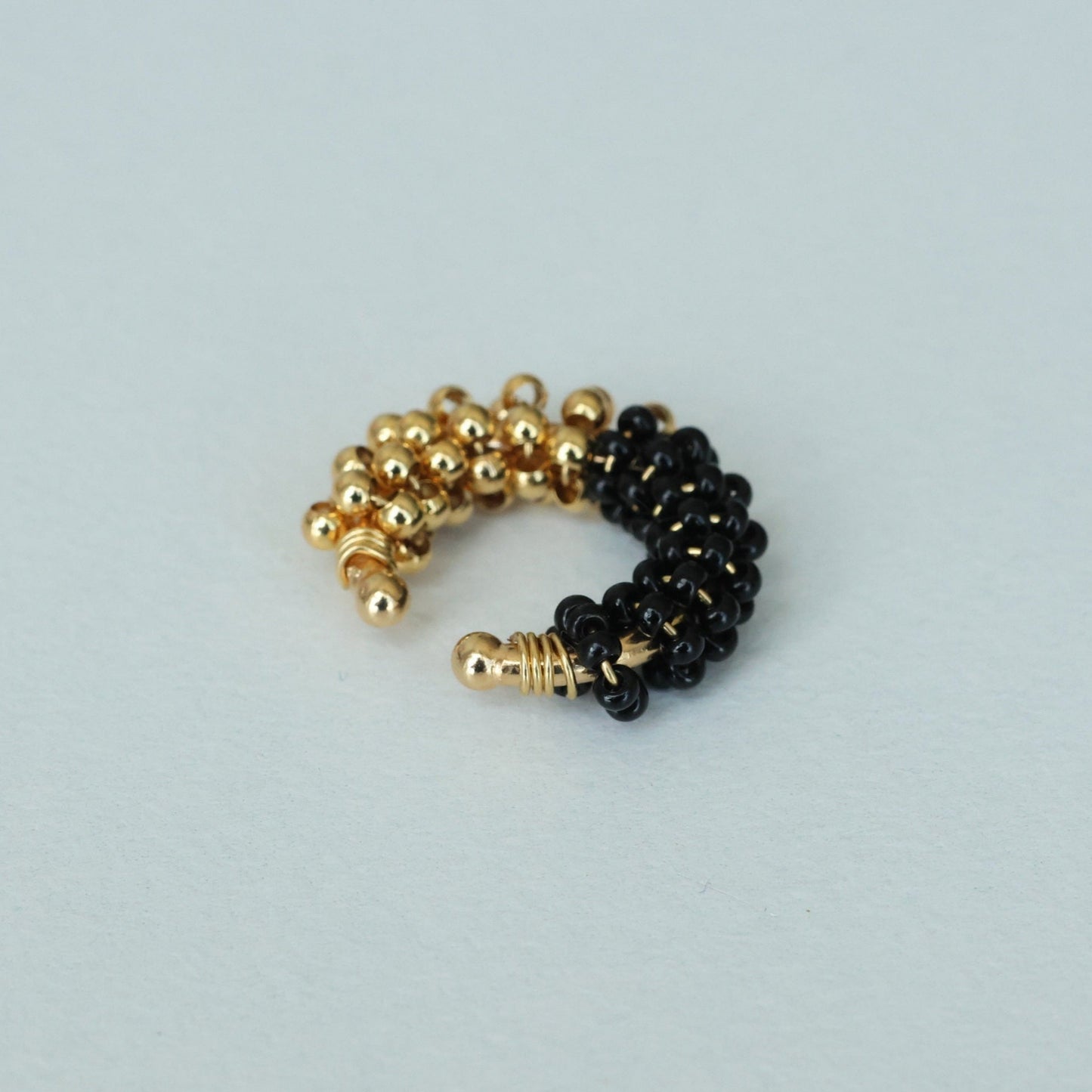 Spiral Bicolor Beaded Ear cuff