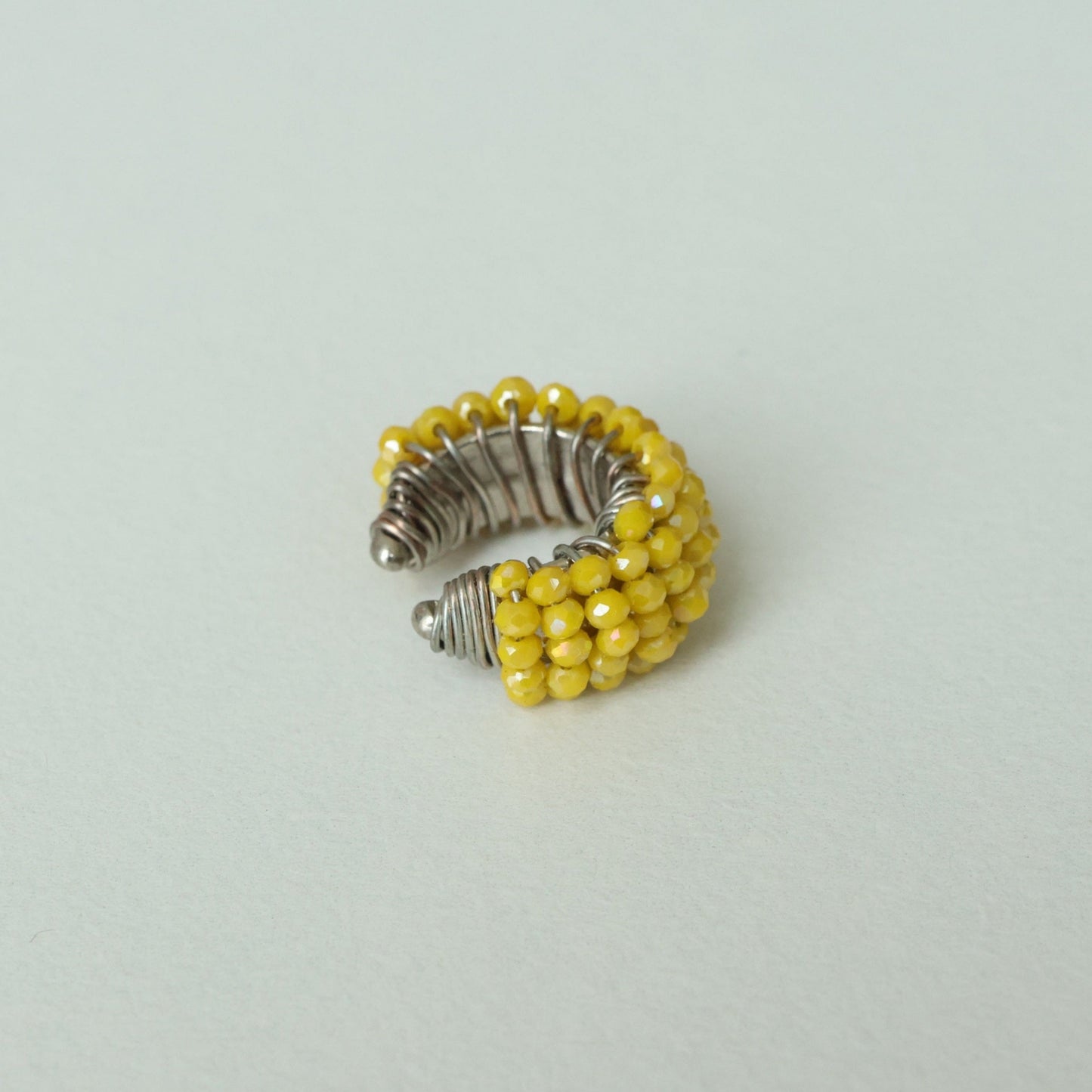 Chunky Beaded Silver Ear cuff
