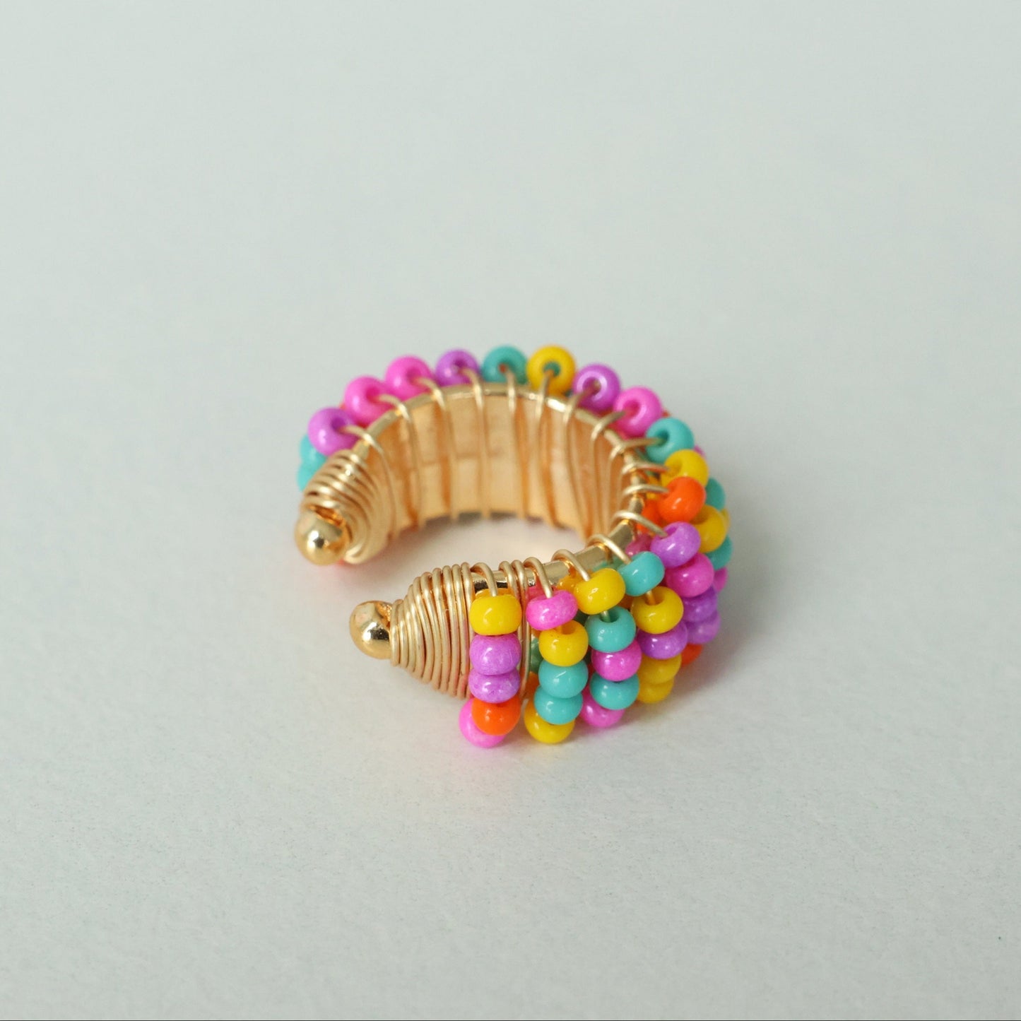 Chunky Beaded Gold Ear cuff