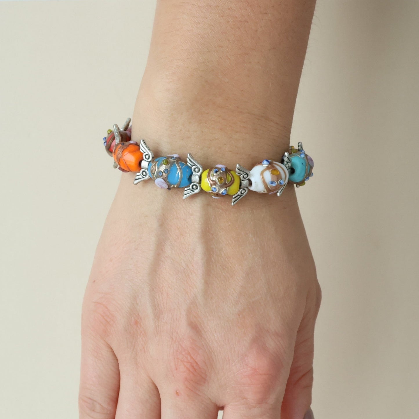 Colorful Silver Charm Bracelet
