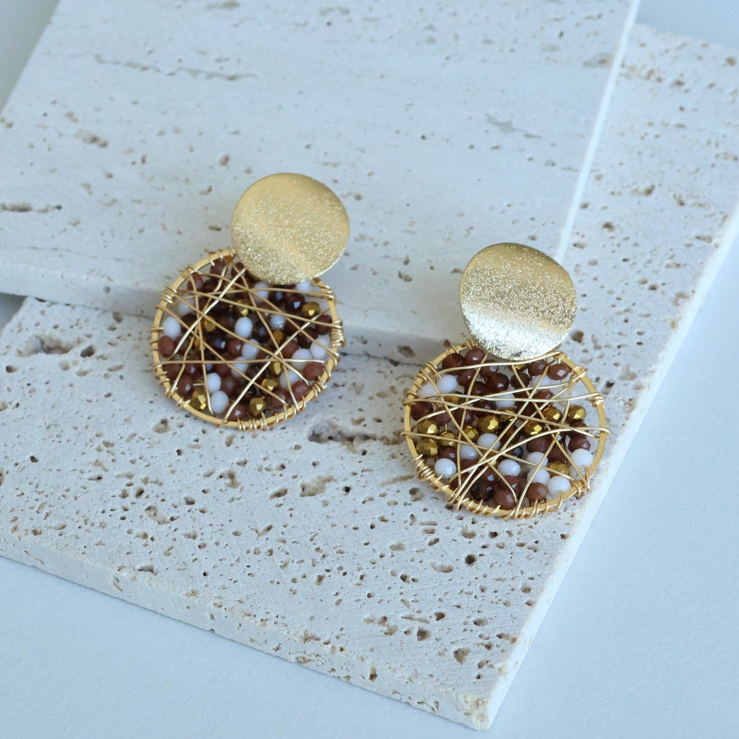 Round Wire Wrap Bead Earrings