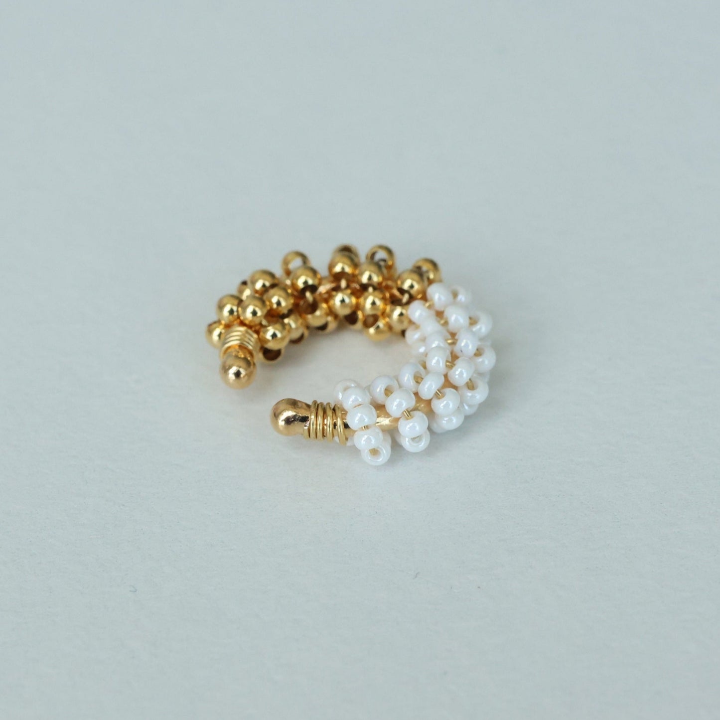 Spiral Bicolor Beaded Ear cuff