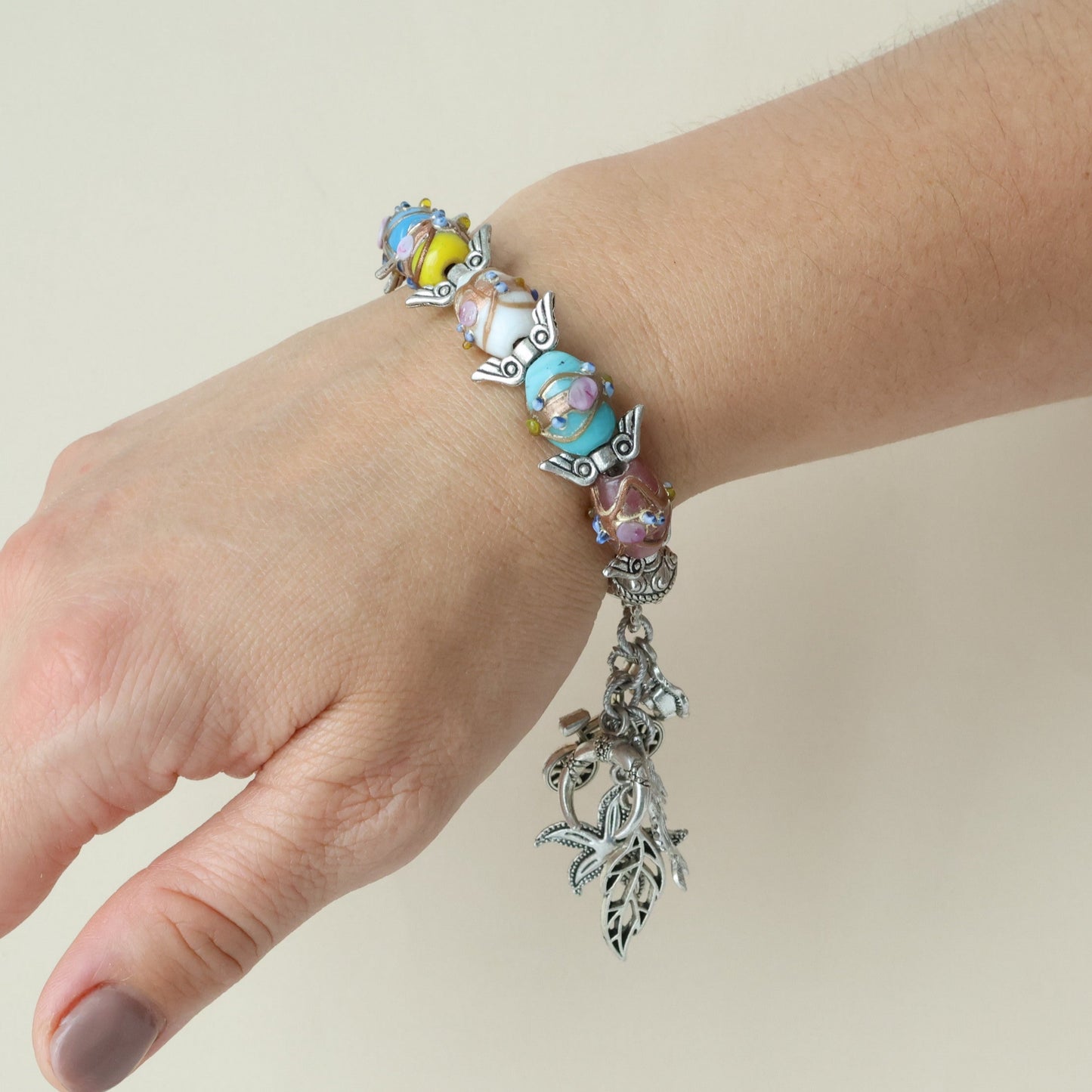 Colorful Silver Charm Bracelet