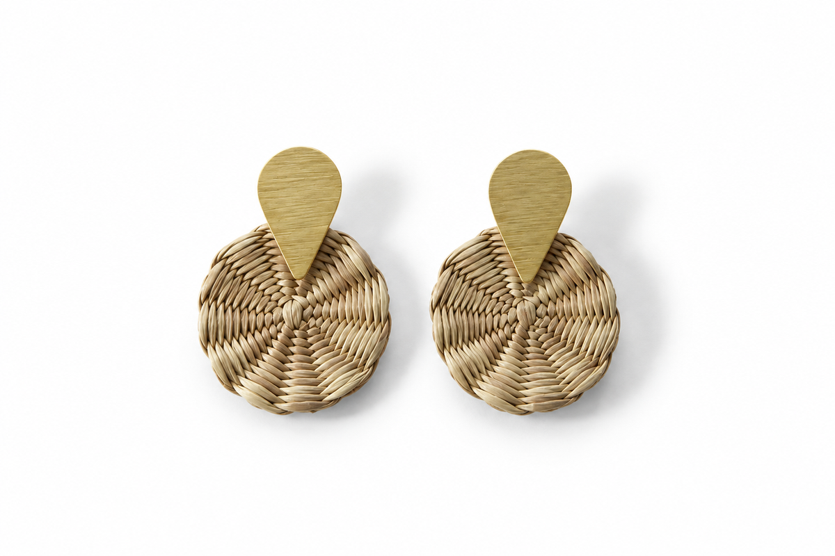 Petite Iraca Palm Unicolor Earrings