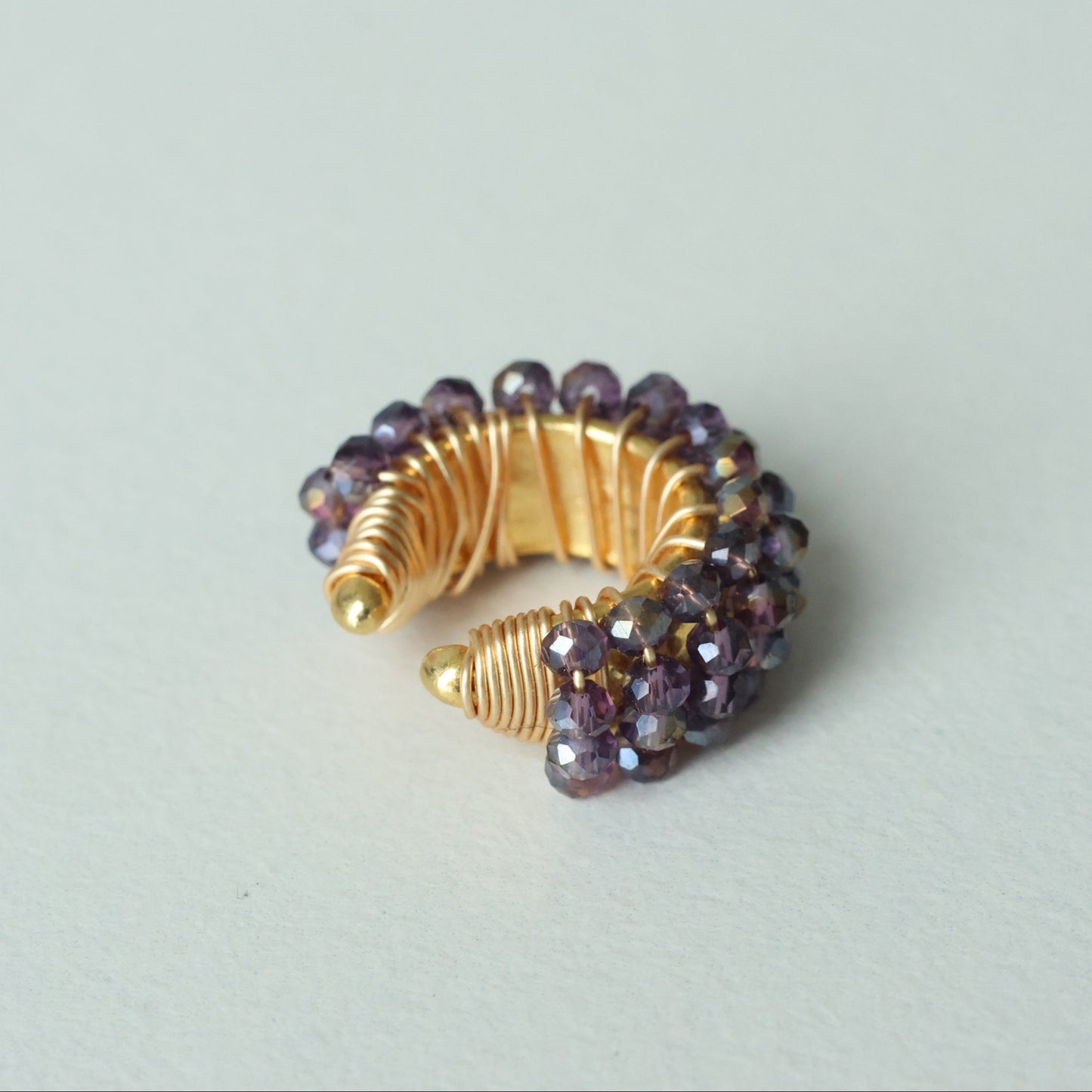 Chunky Beaded Gold Ear cuff