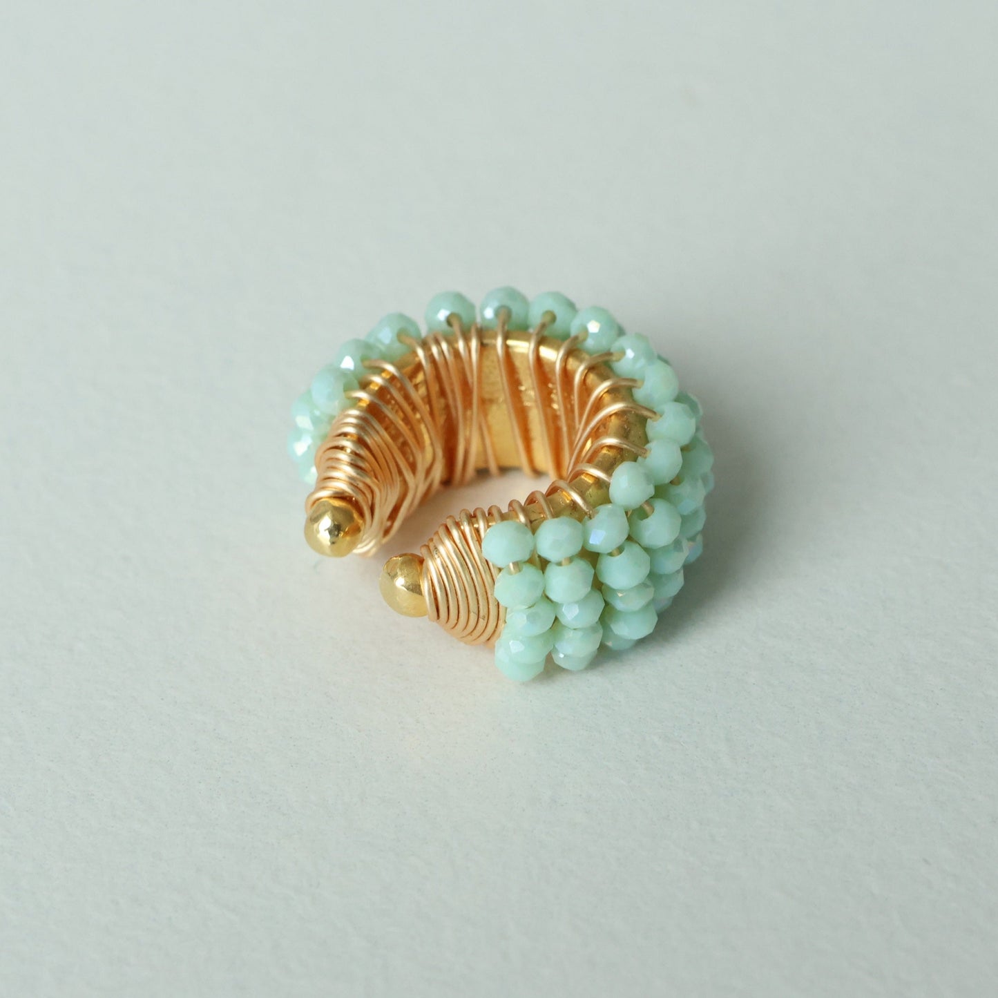 Chunky Beaded Gold Ear cuff