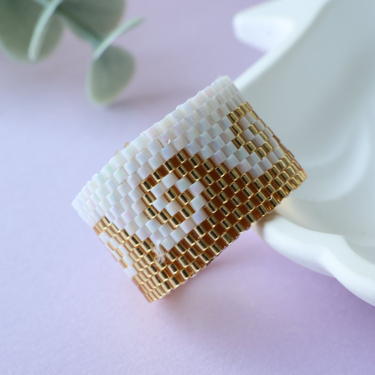 Gold Wave Miyuki Ring