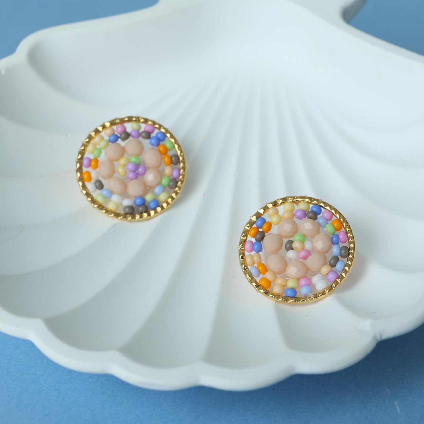 Beaded Circle Earring