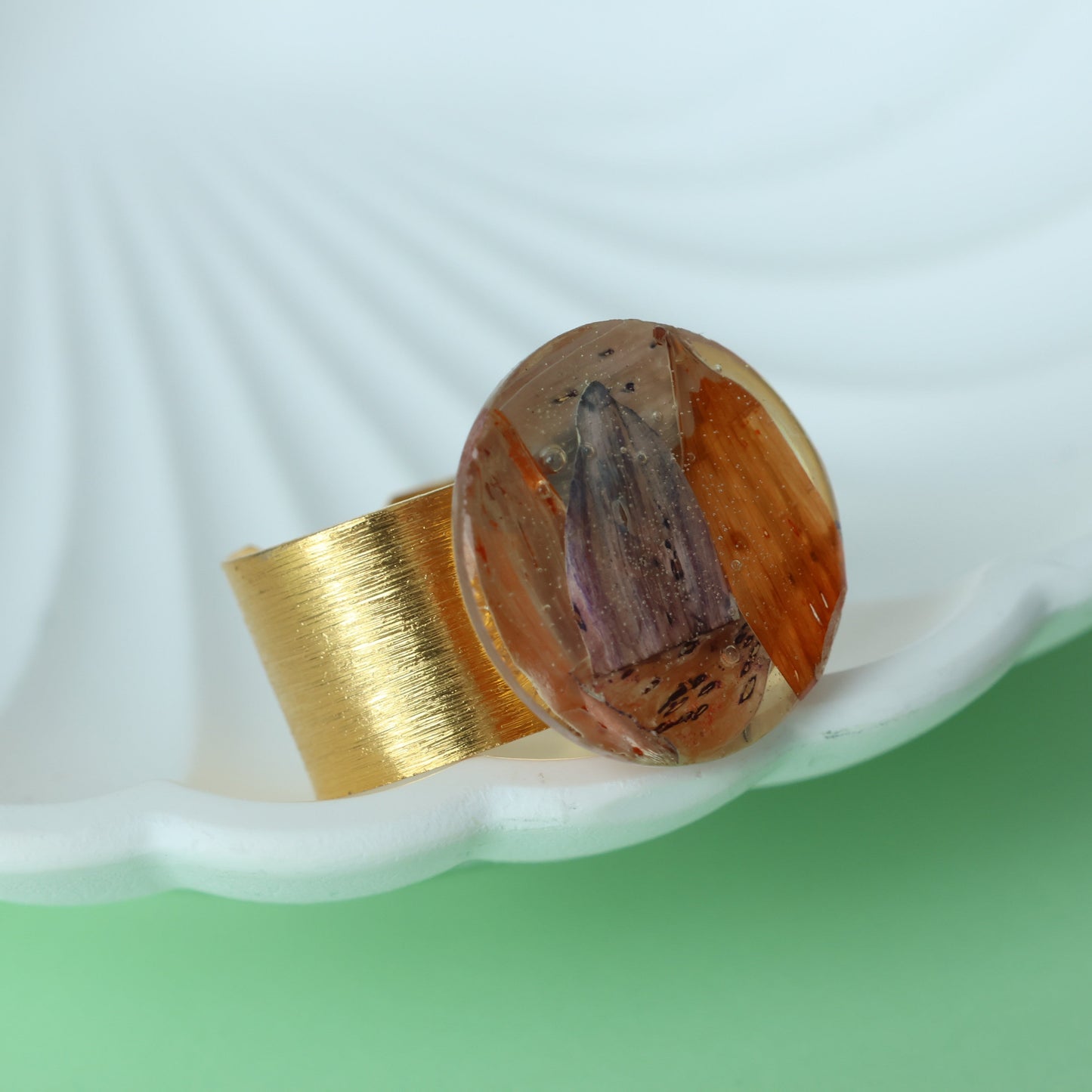 Light Purple Pressed Flower Ring