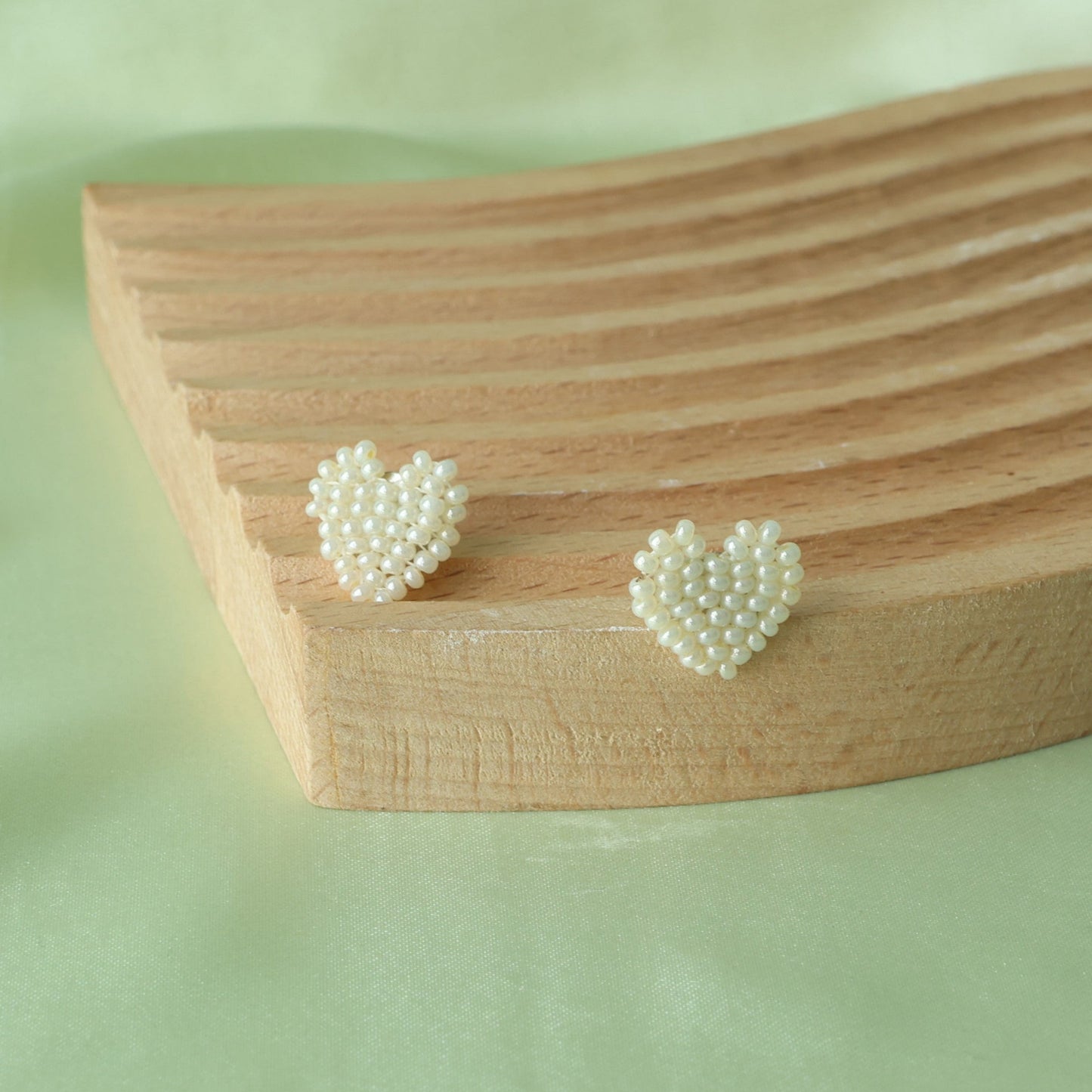 Beaded Heart Earrings