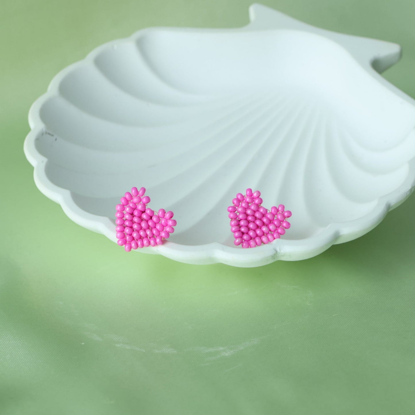 Beaded Heart Earrings