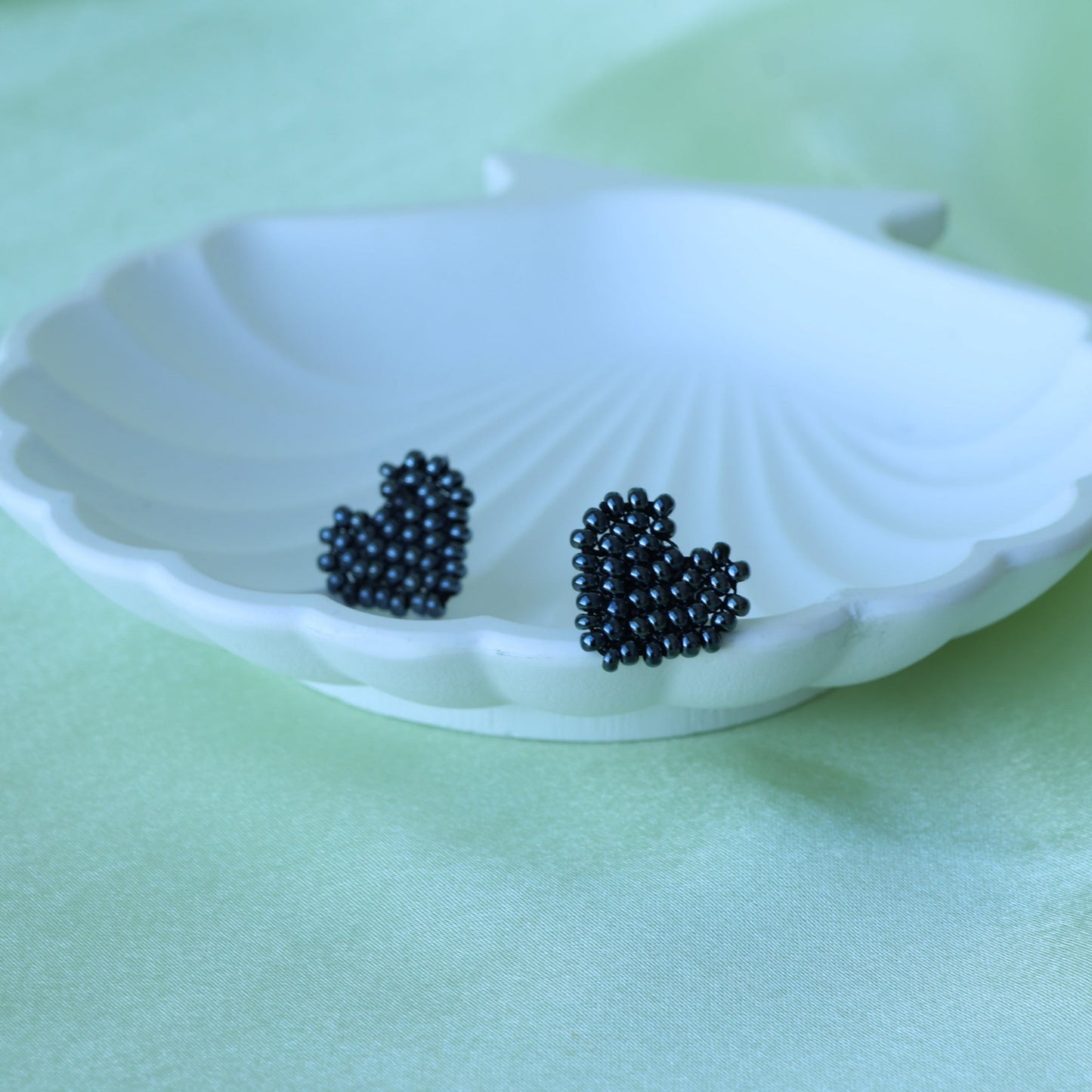 Beaded Heart Earrings
