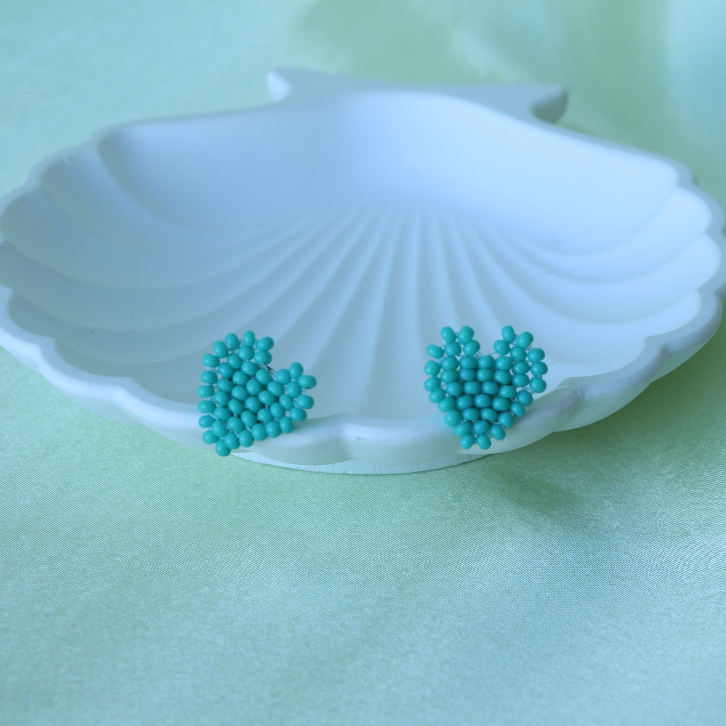 Beaded Heart Earrings