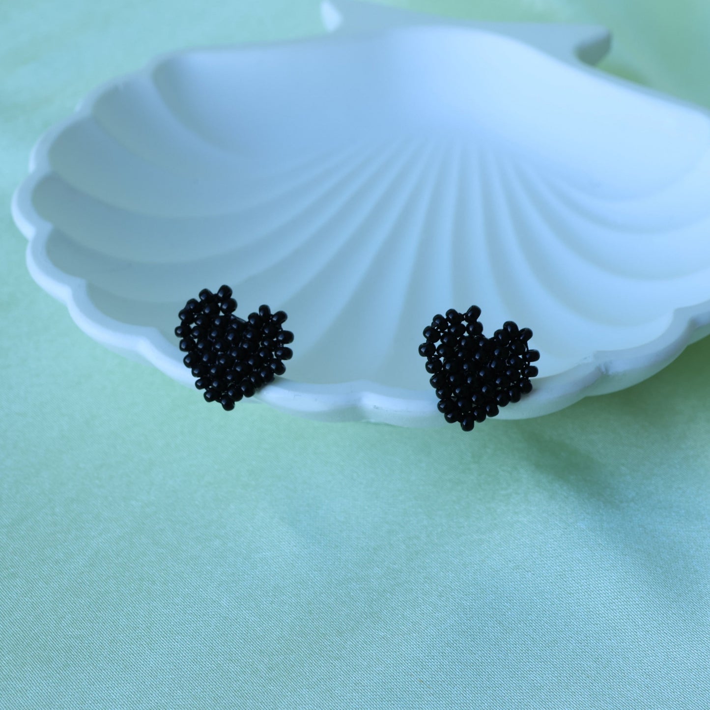 Beaded Heart Earrings