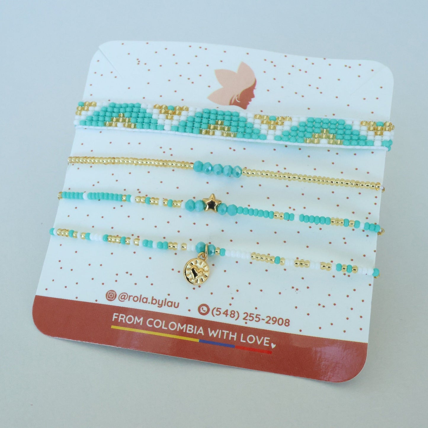 Tiffany Blue Beaded Bracelet Set