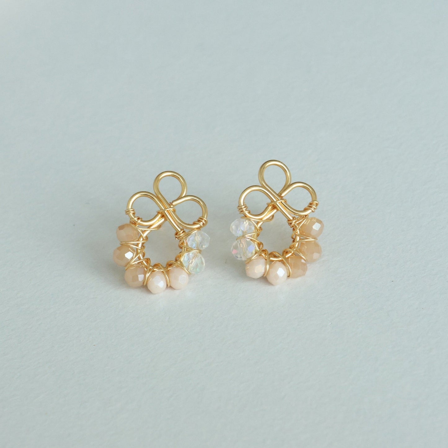 Clover Wire Wrapped Bead Earrings