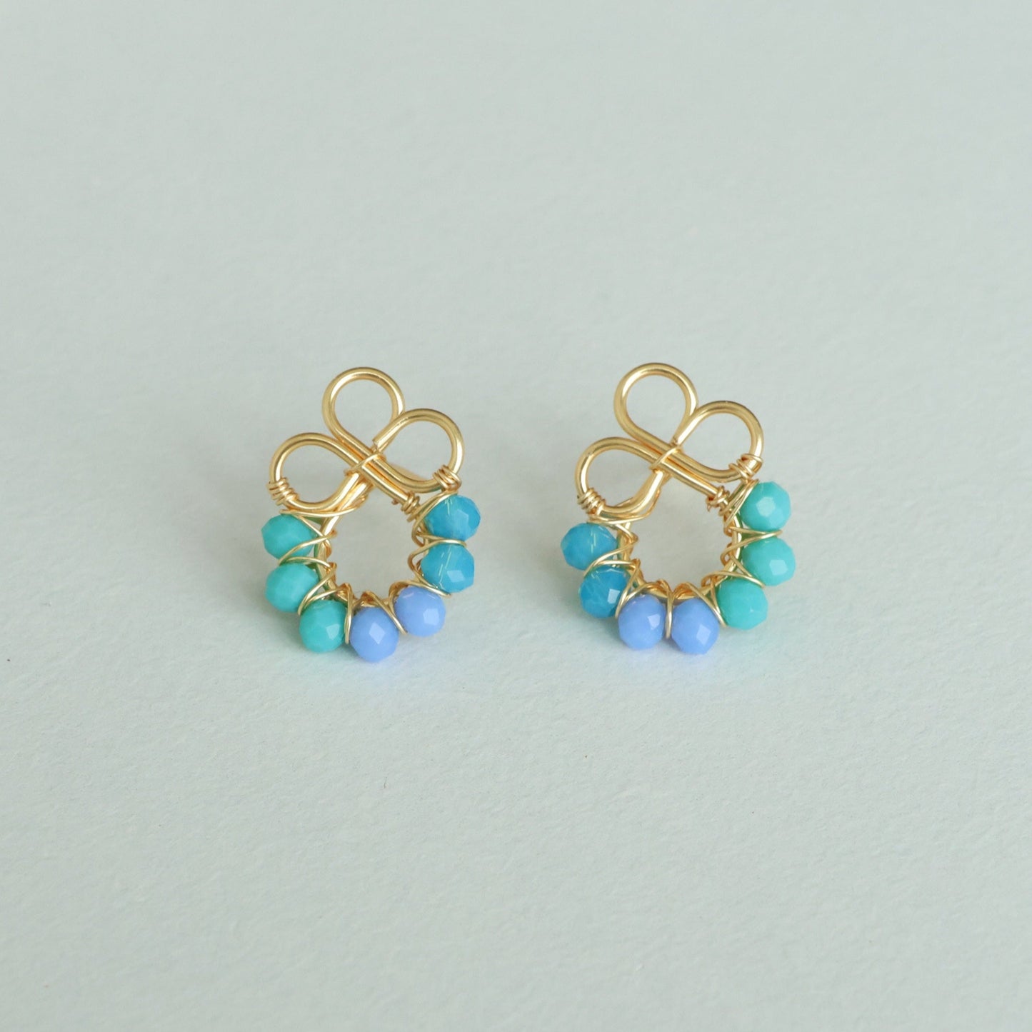 Clover Wire Wrapped Bead Earrings
