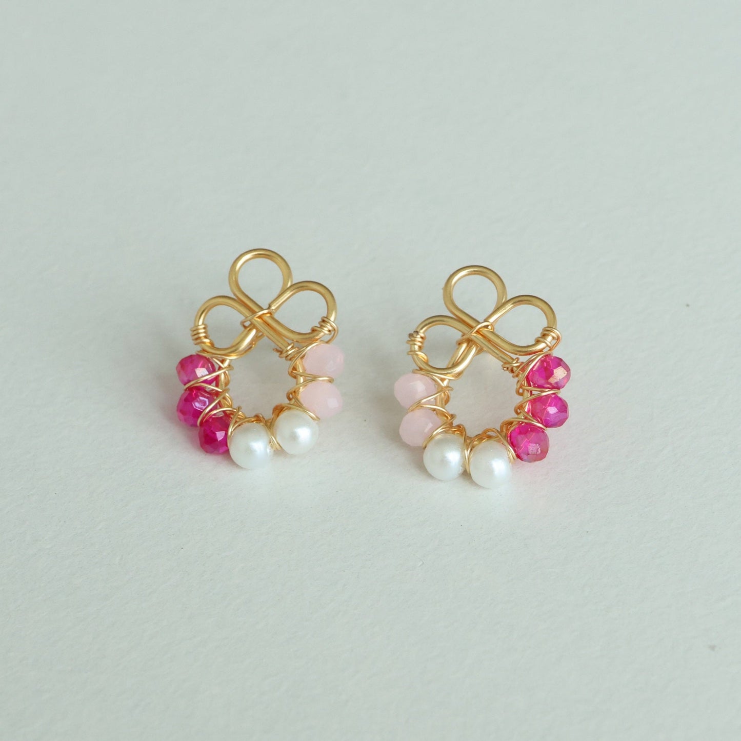 Clover Wire Wrapped Bead Earrings