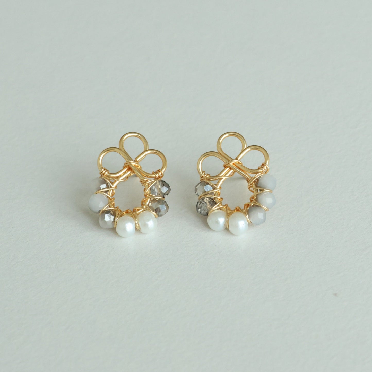 Clover Wire Wrapped Bead Earrings