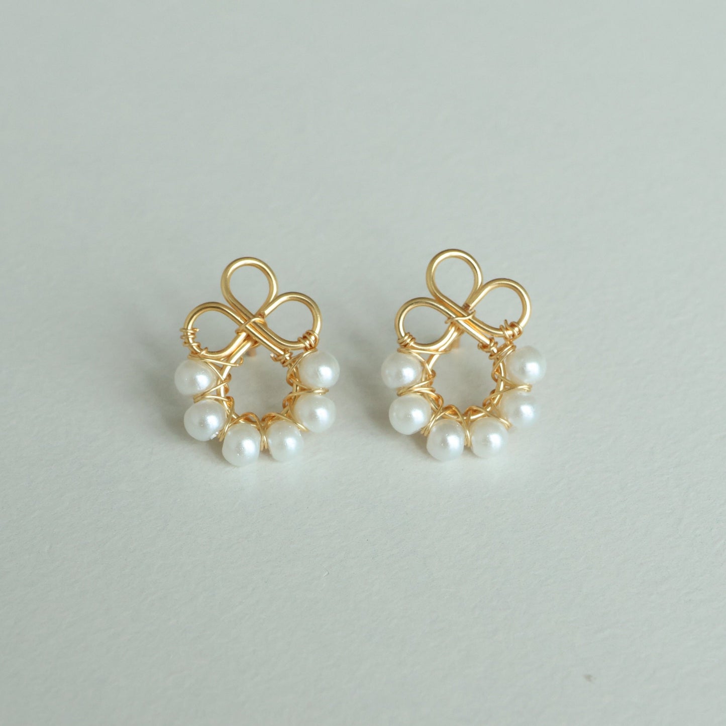 Clover Wire Wrapped Bead Earrings