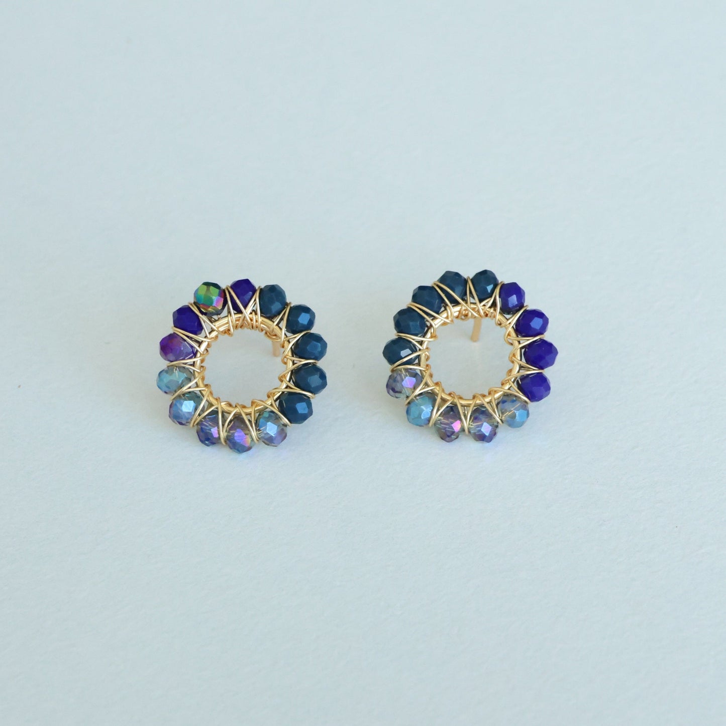 Circle Wire Wrapped Bead Earrings