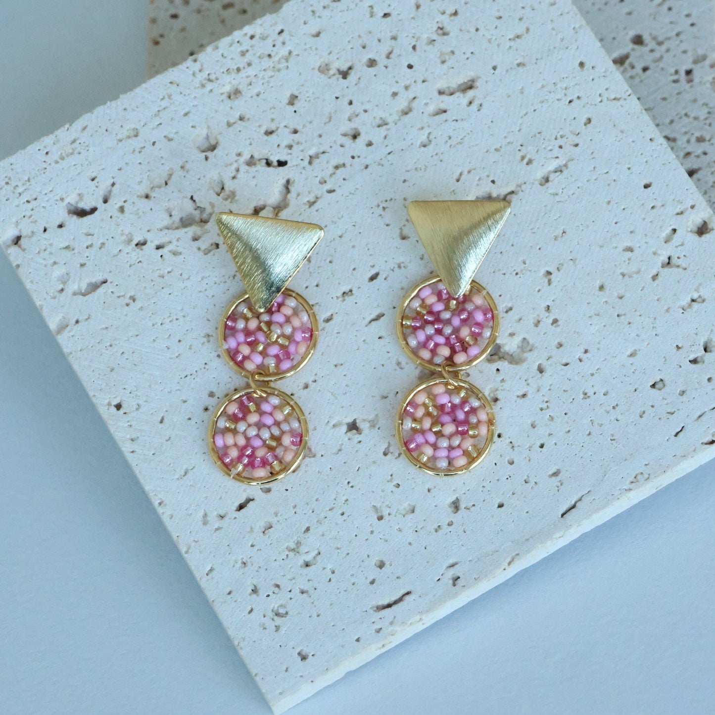Beaded Dobble Circle Earring