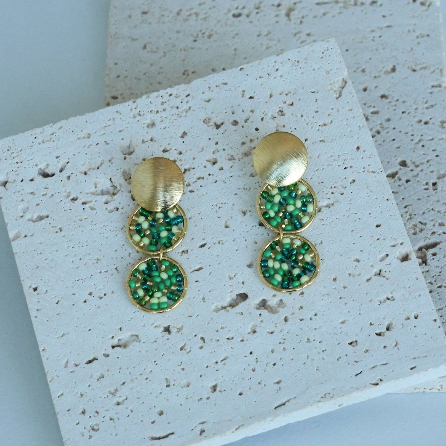 Beaded Dobble Circle Earring