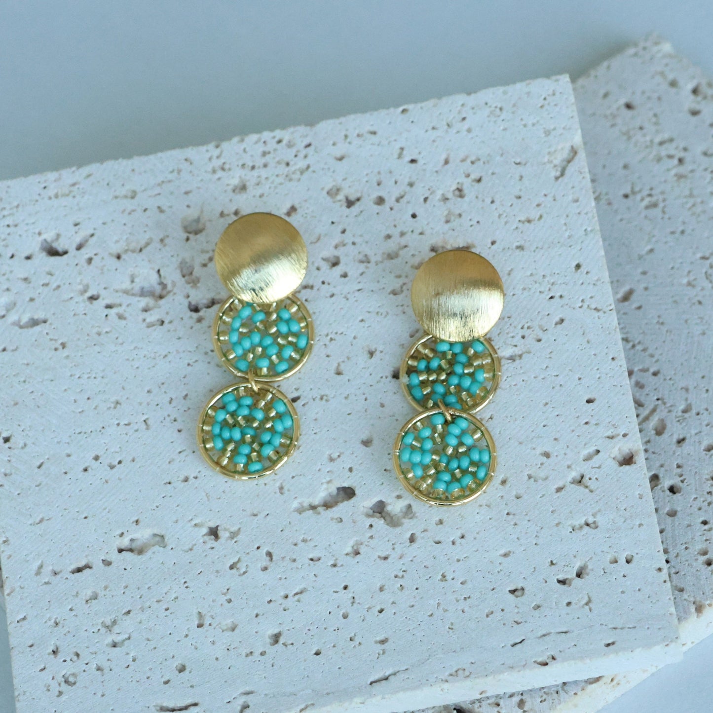 Beaded Dobble Circle Earring