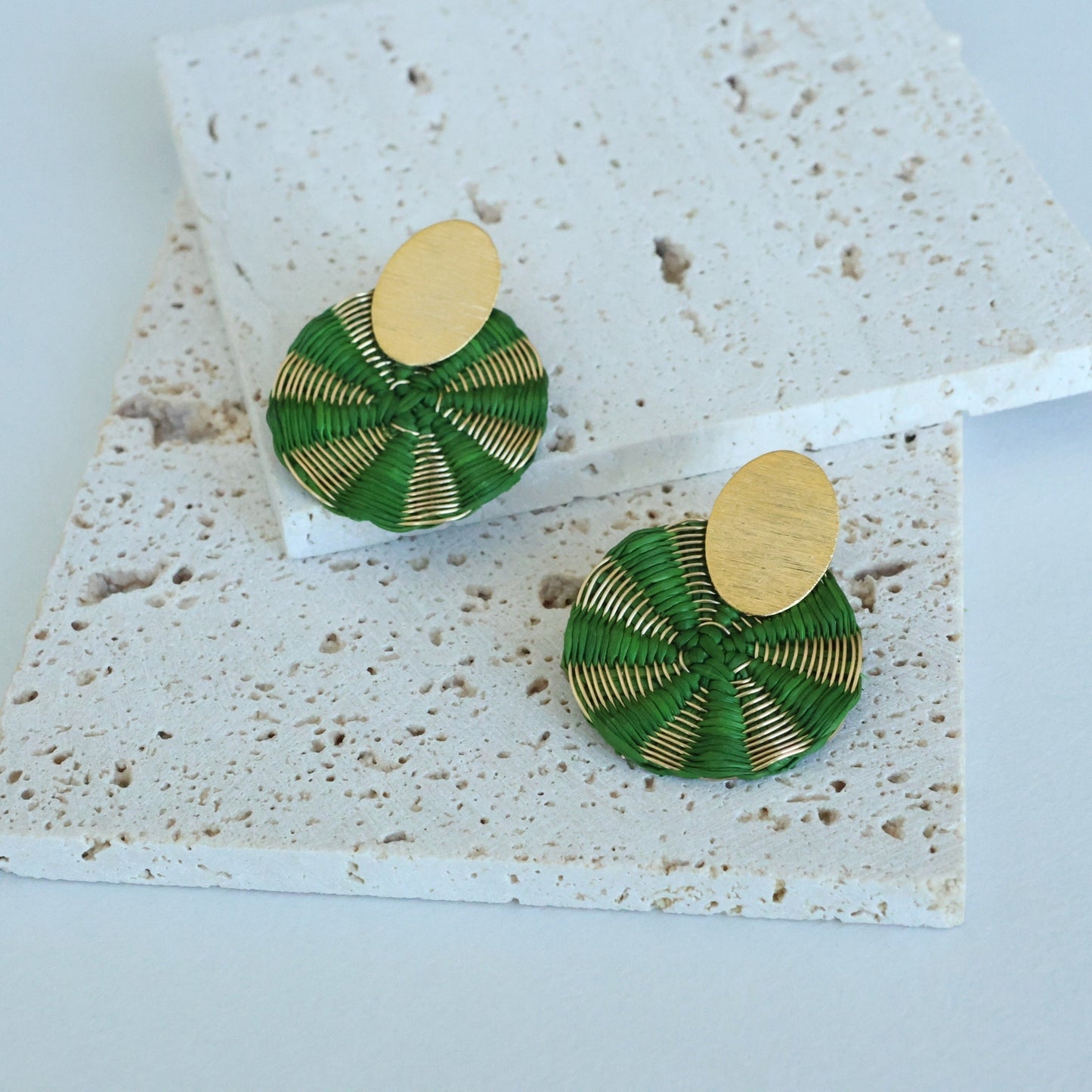 Wire Stripes Plantain Earrings