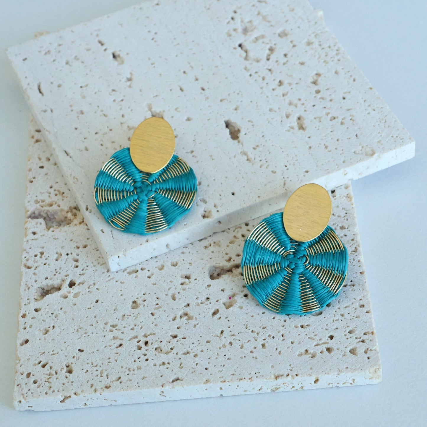 Wire Stripes Plantain Earrings