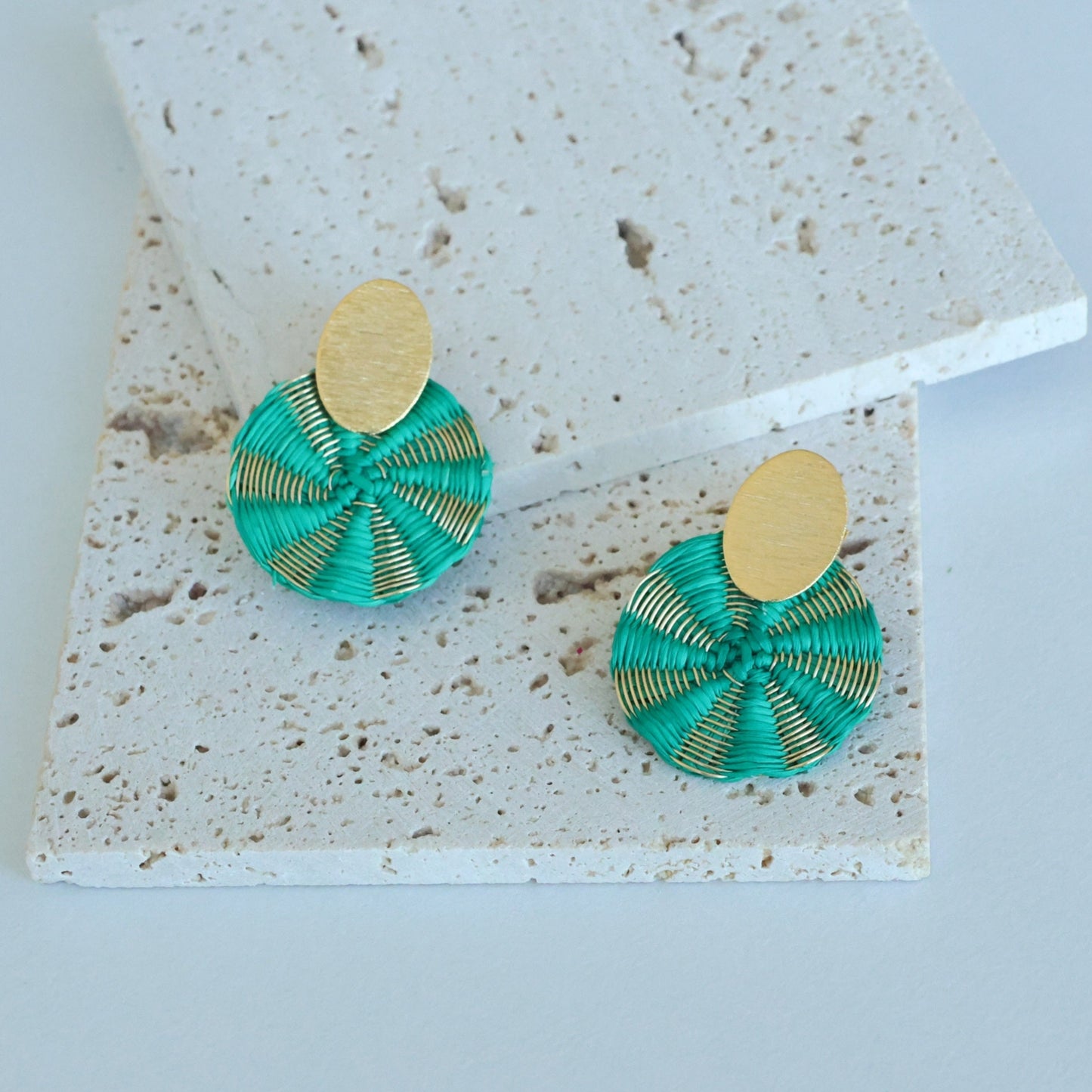 Wire Stripes Plantain Earrings