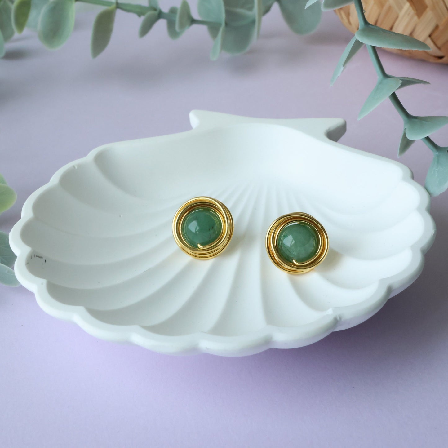 Natural Agate Earring