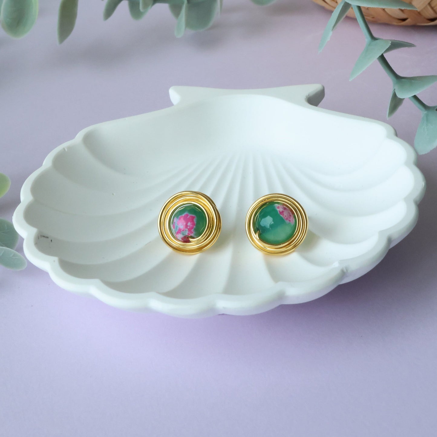 Natural Agate Earring