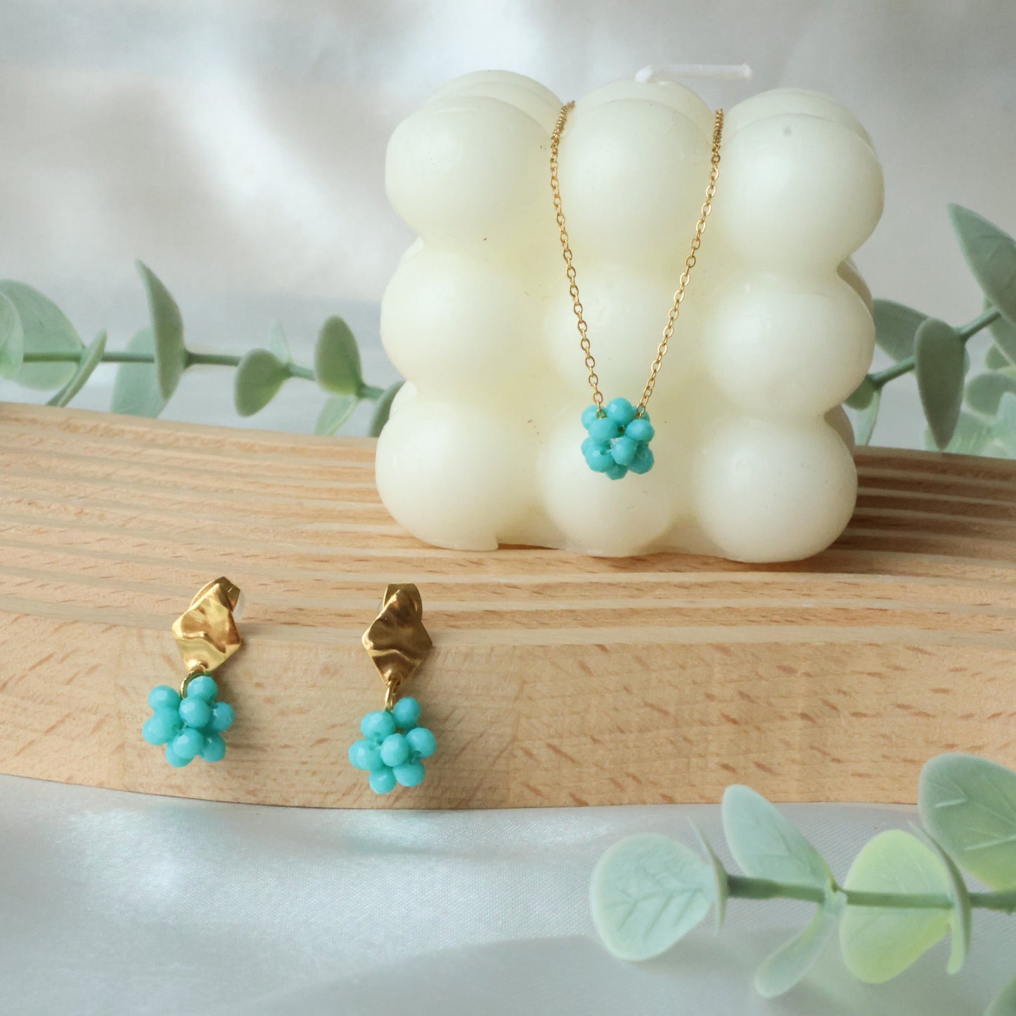 Mini Turquoise Berries Beaded Set