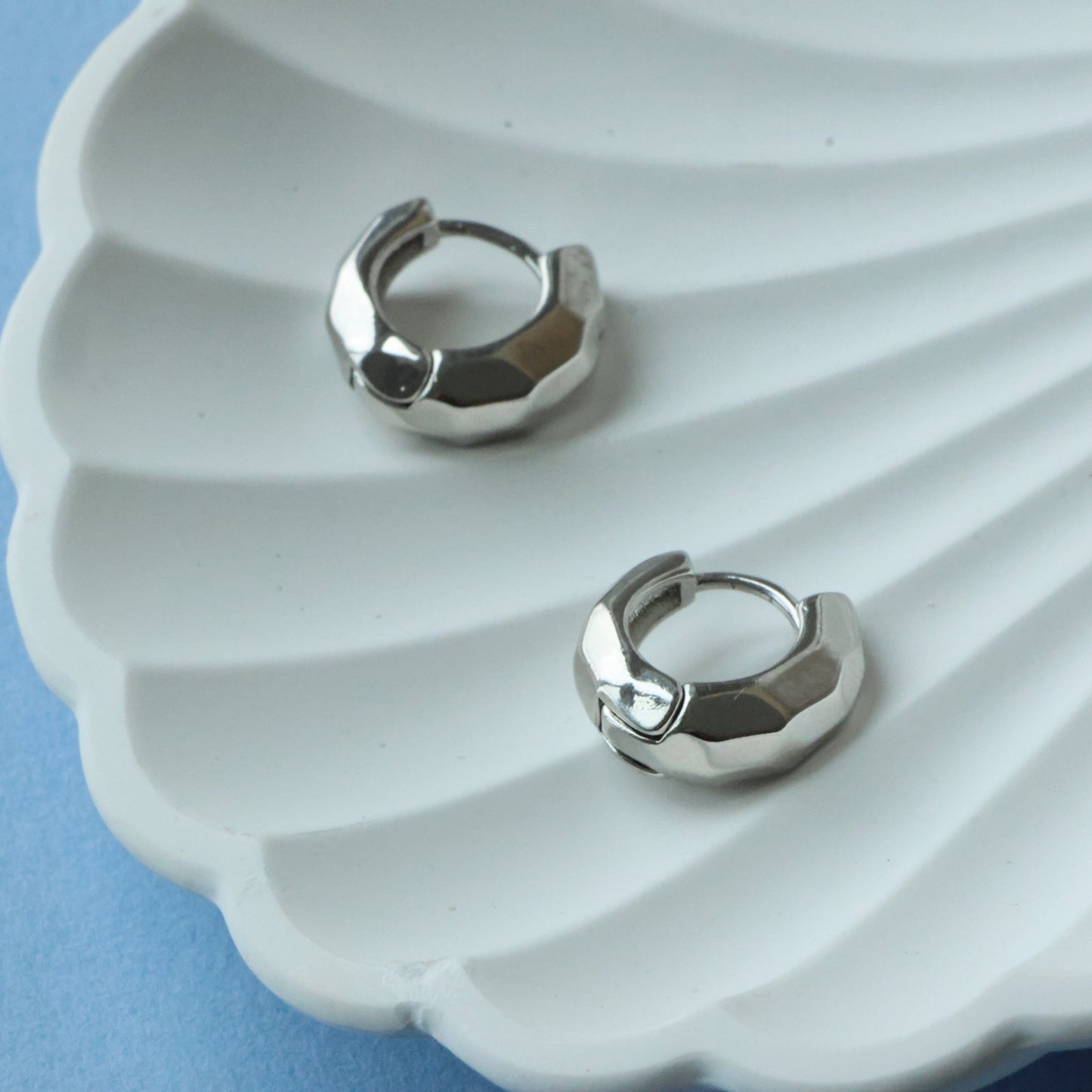 Gold & Silver Hexagonal Huggies