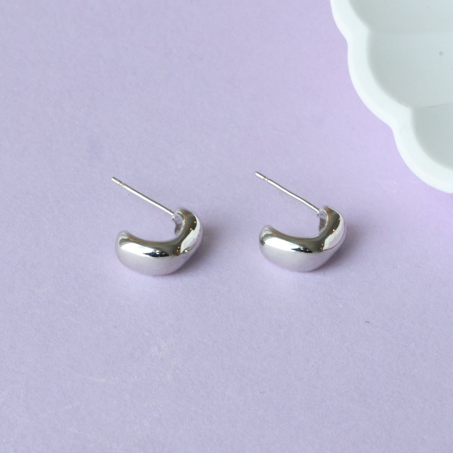Silver Mini Chunky Earrings
