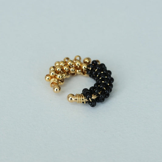 Spiral Bicolor Beaded Ear cuff