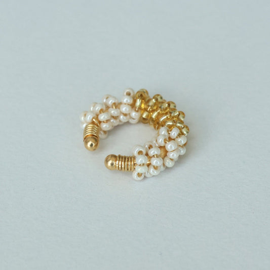 Spiral Tricolor Beaded Ear cuff