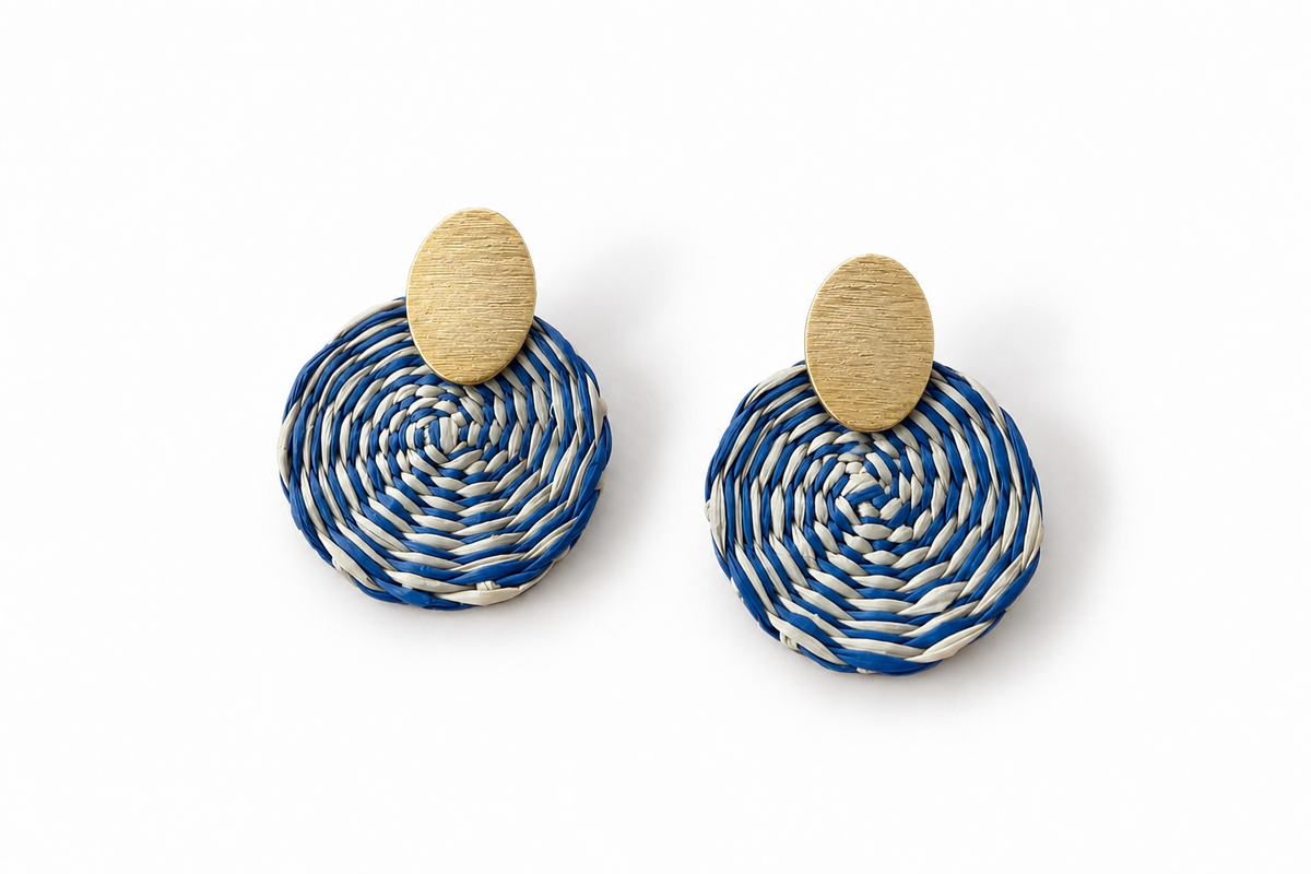 Iraca Palm Spiral Earrings