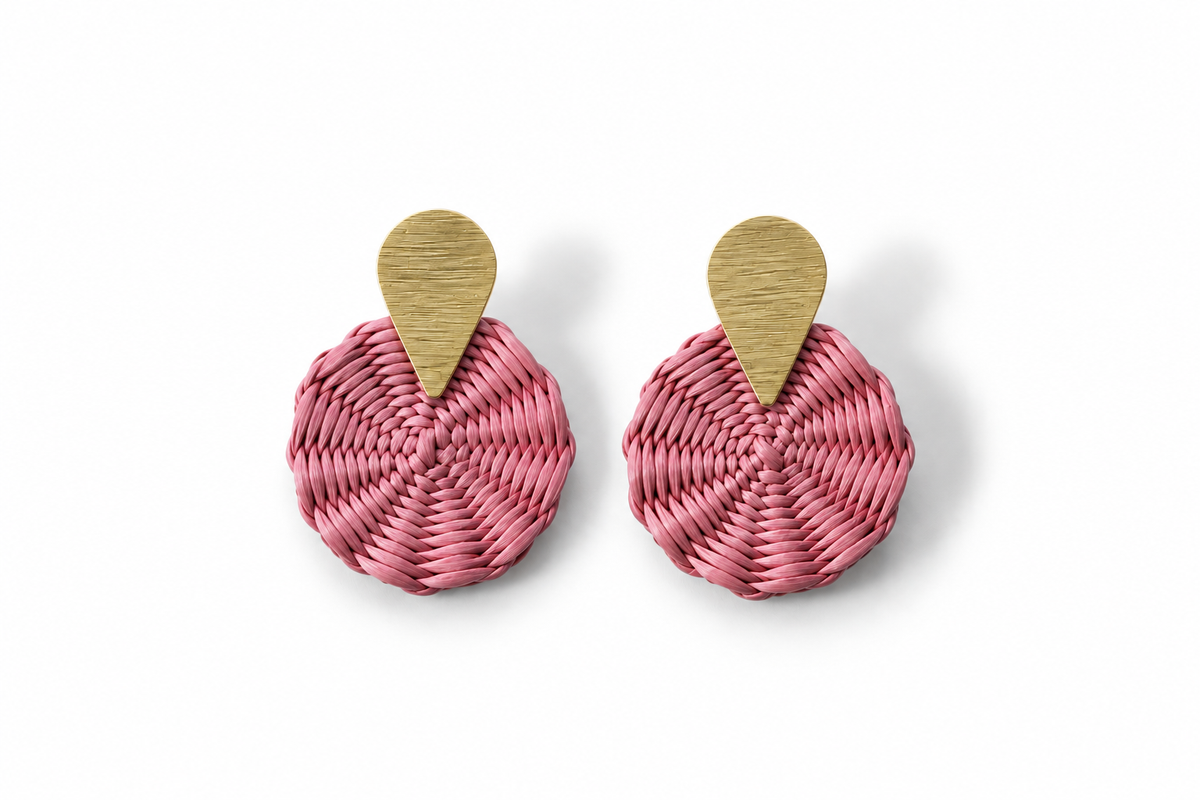 Petite Iraca Palm Unicolor Earrings