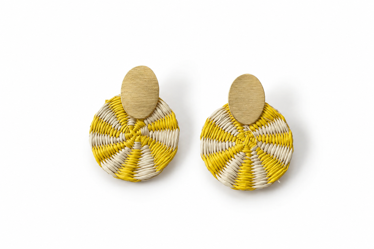 Iraca Palm Spiral Earrings