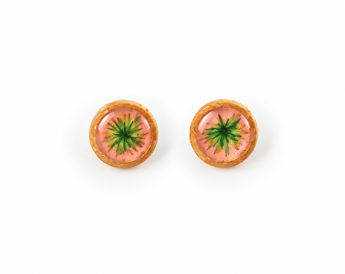 Small Designed Pressed Flowers Earrings