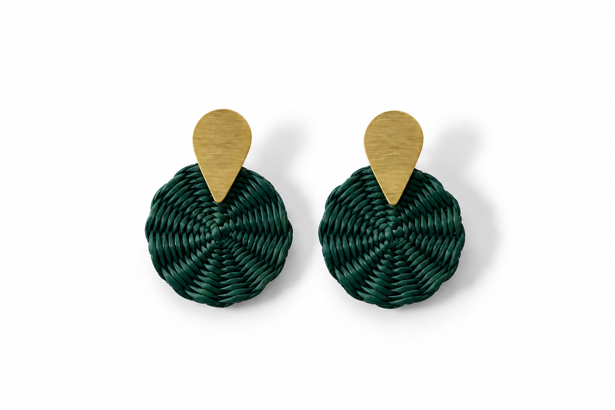 Petite Iraca Palm Unicolor Earrings