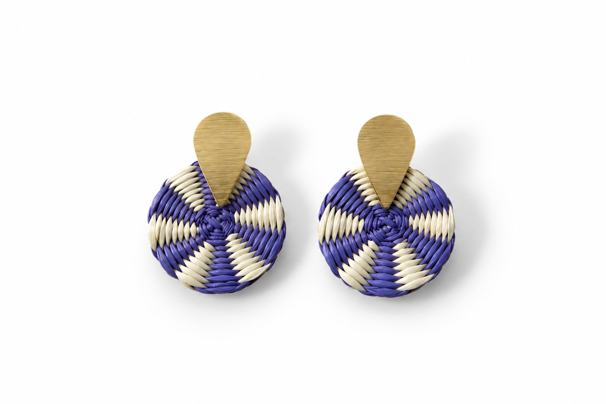 Petite Iraca Palm Spiral Earrings
