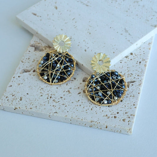 Circle Wire Wrap Bead Earrings