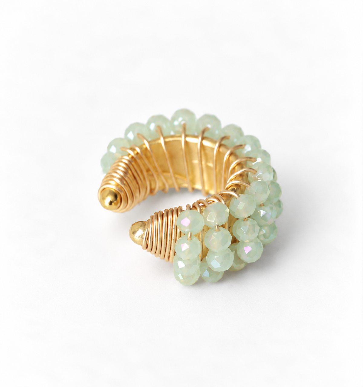 Chunky Beaded Gold Ear cuff