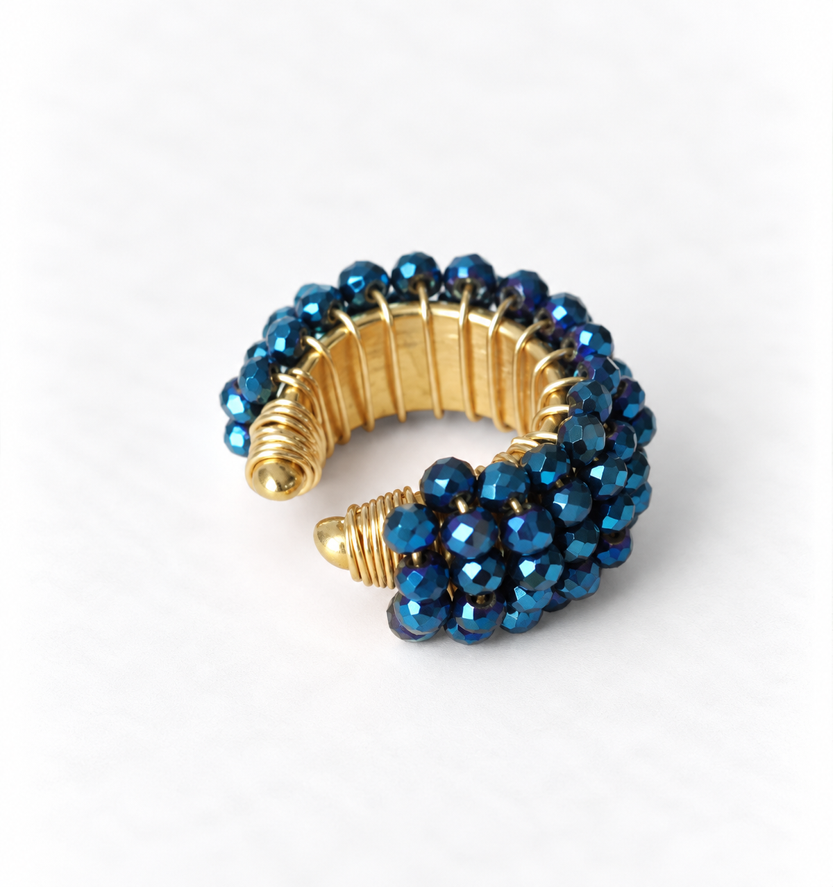 Chunky Beaded Gold Ear cuff