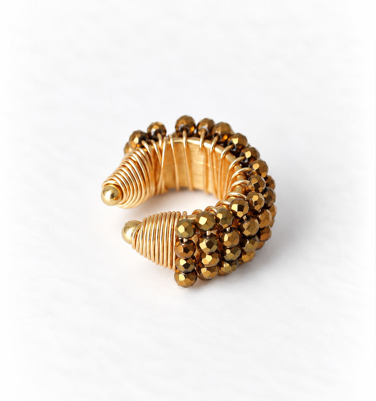Chunky Beaded Gold Ear cuff