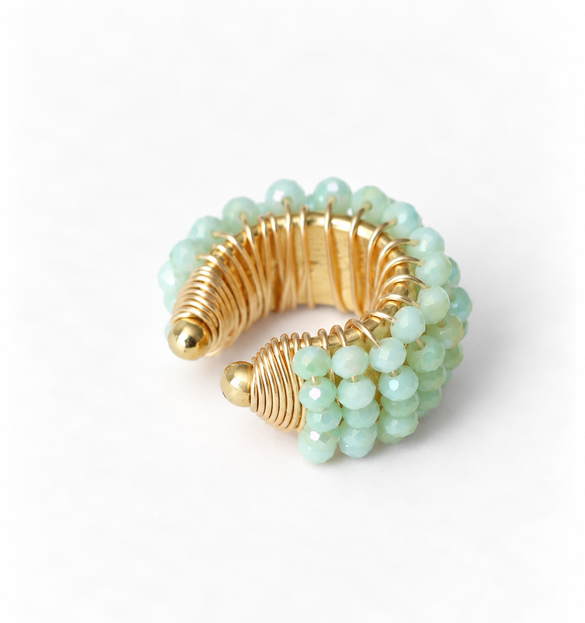 Chunky Beaded Gold Ear cuff