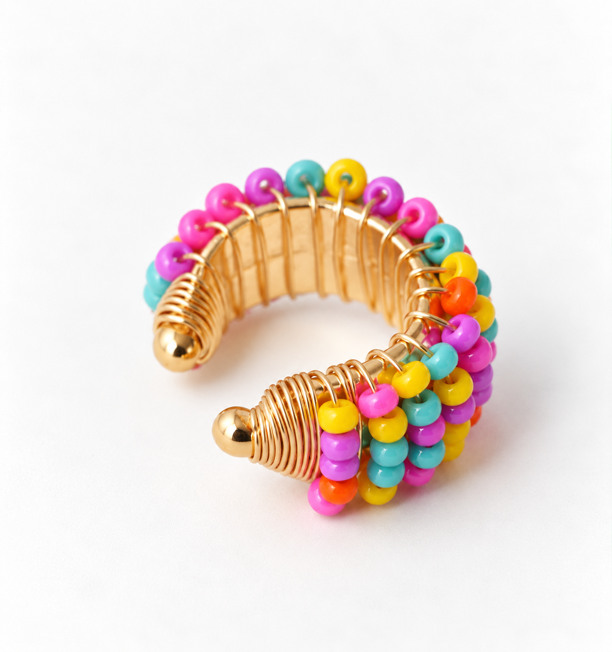 Chunky Beaded Gold Ear cuff